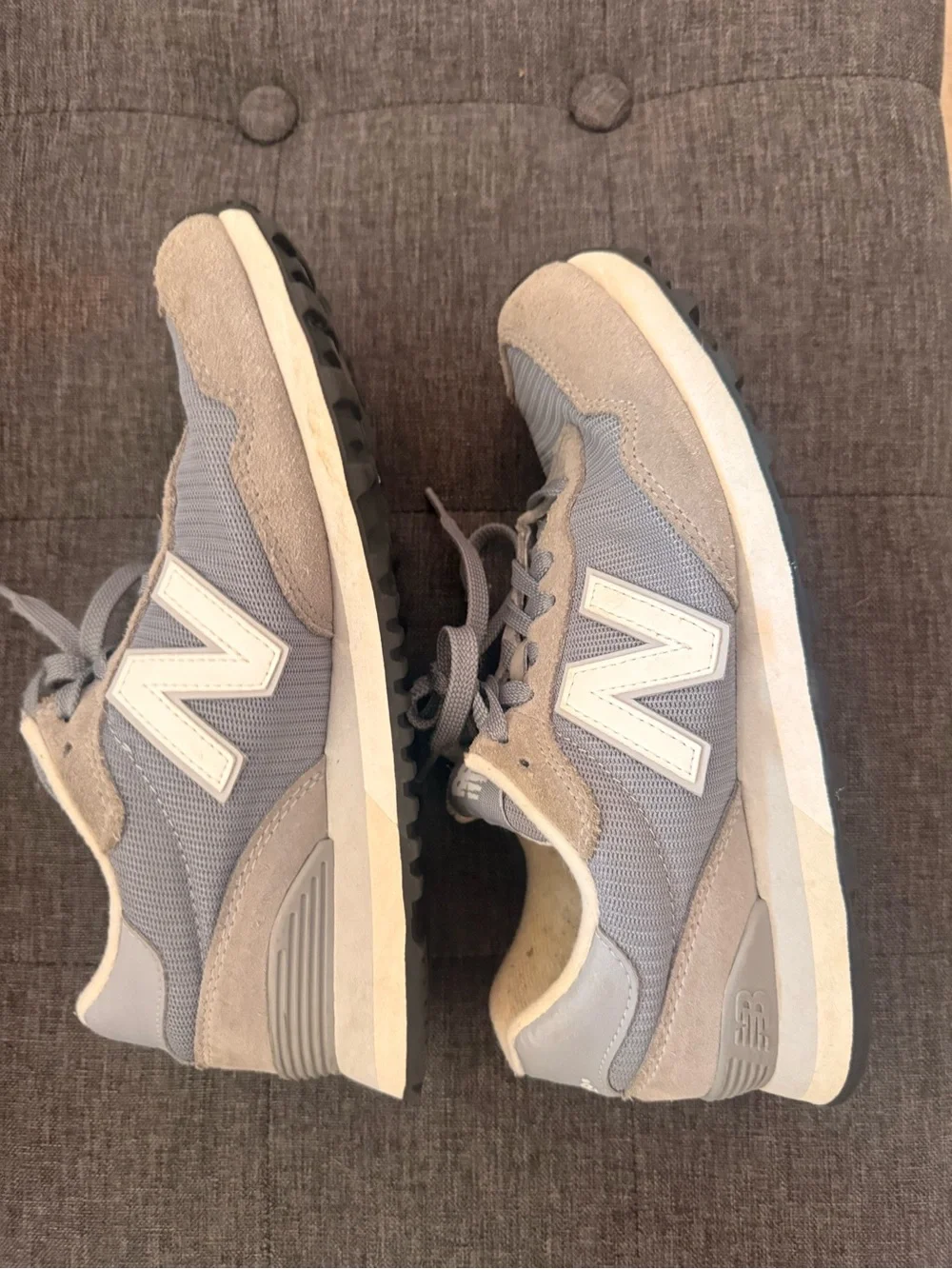 New Balance Light Gray Lace-Up Athletic Sneakers